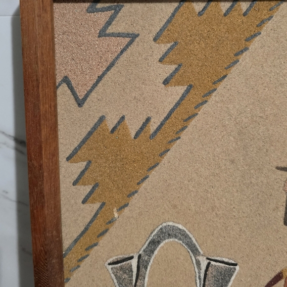 Vintage Handmade Sand Art Painting Kachina Tribal - Navajo Native American - Picture 5 of 8